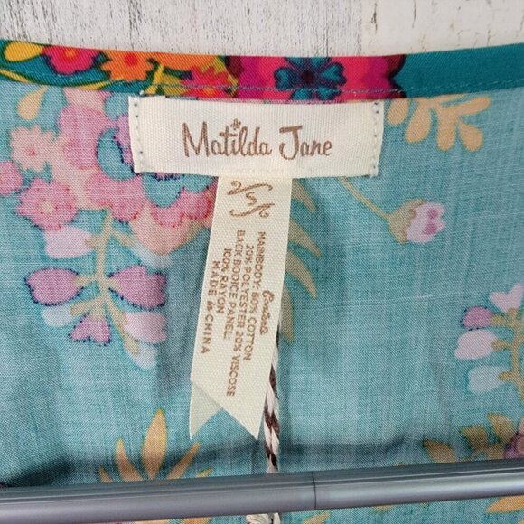 NWT Matilda Jane Twist and Shout Teal Floral Tunic Top - Picture 6 of 7